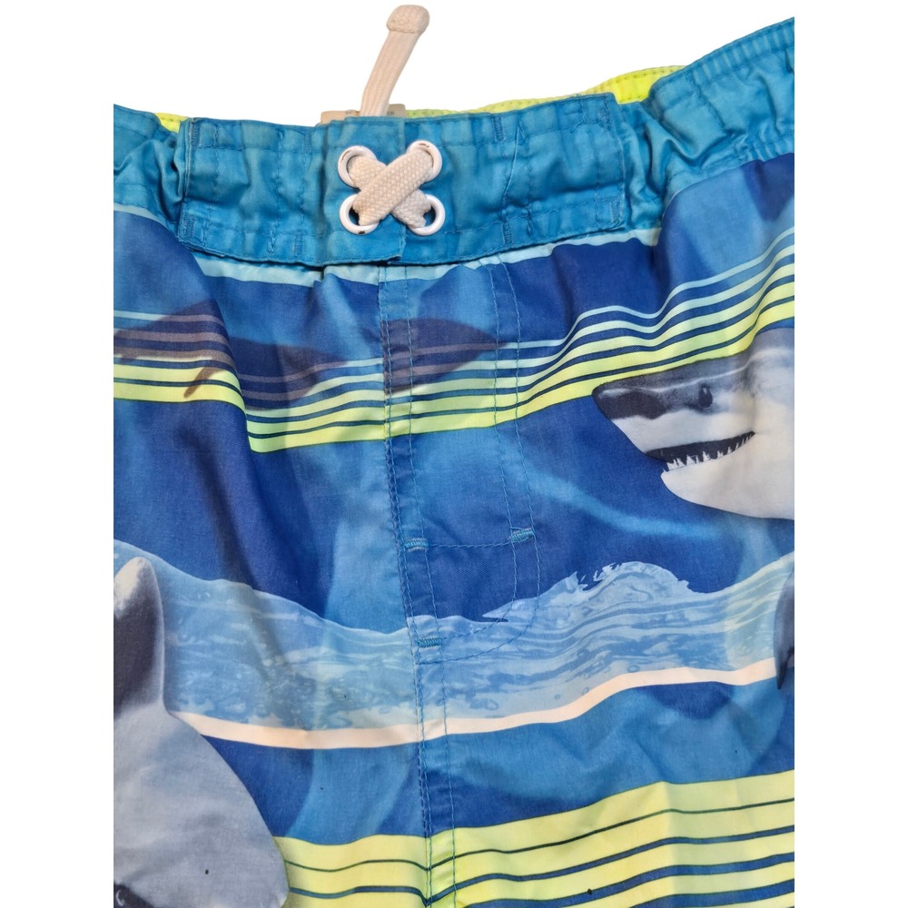 Ocean Pacific Boys Shark Print Swim Trunks Blue Cyan Size L 10-12 OB27712C - Picture 2 of 10